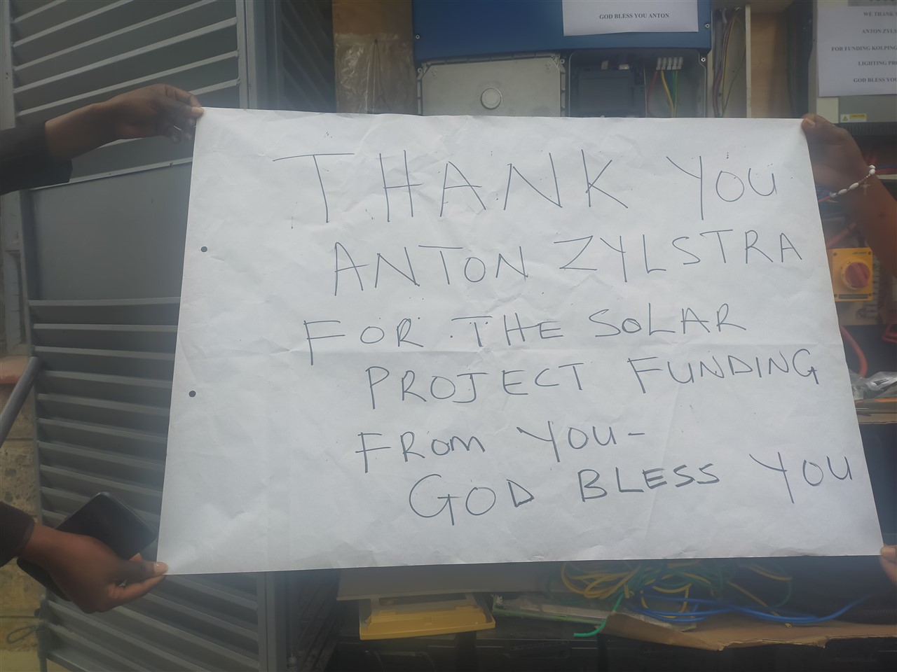 Solar Project Funding Thanks